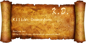 Kilián Domonkos névjegykártya